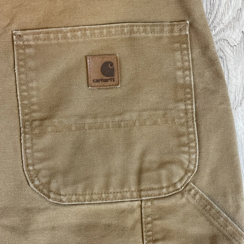 Carhartt  B11 Dungaree Fit Carpenter Canvas Pants Mens 44x32 Brown Distressed
